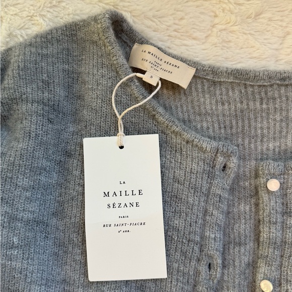 Sezane Gray Cardigan Sweater - Picture 2 of 4